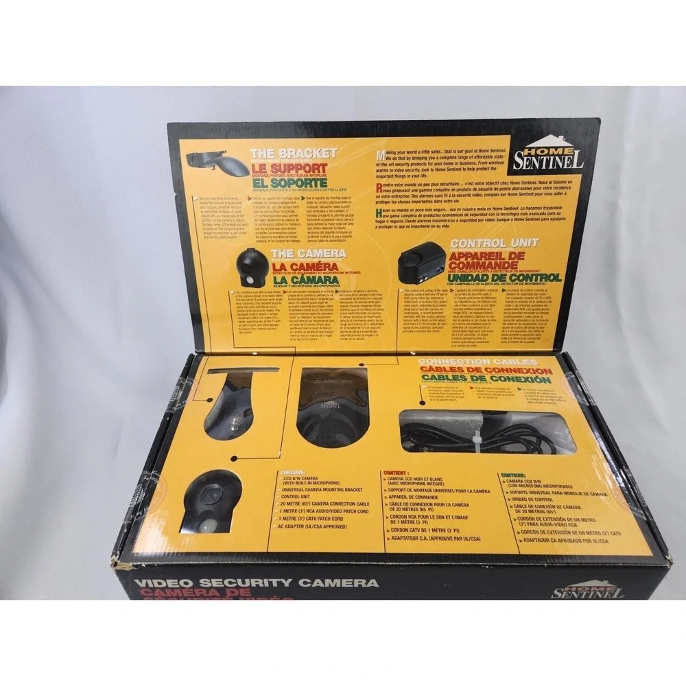 Vintage Rare Video Security OS 100 RCA Camera HOME SENTINEL Box Set Cable Works!